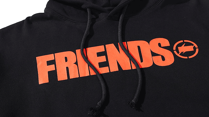 Hoodie Vlone FRIENDS Negro/Naranja 2