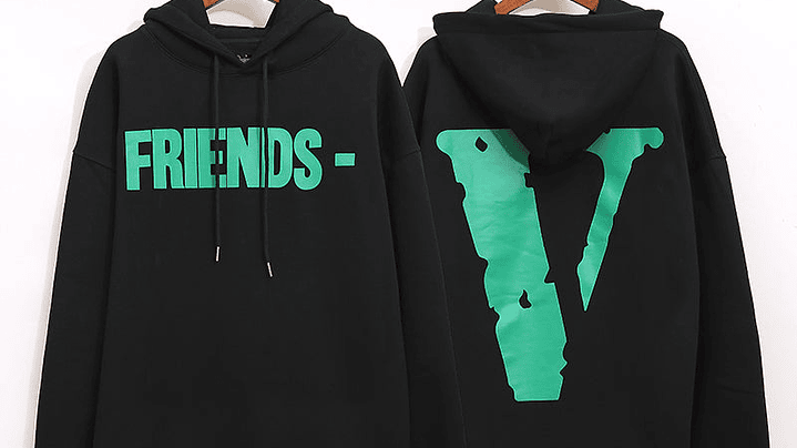 Hoodie Vlone FRIENDS Negro/Verde 3