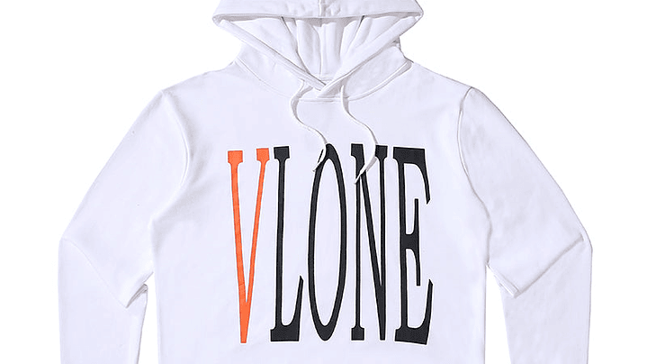 Hoodie Vlone Blanco/Naranja 1