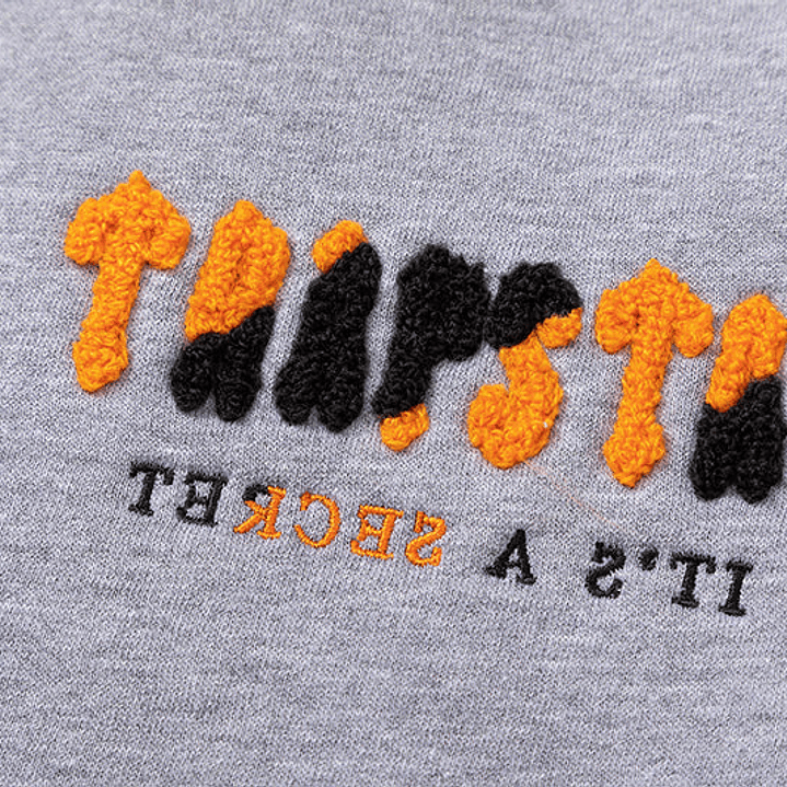 Buzo Trapstar Gris Logo Naranja/Negro 3