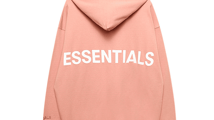 Hoodie Essentials rosado Logo Espalda 1