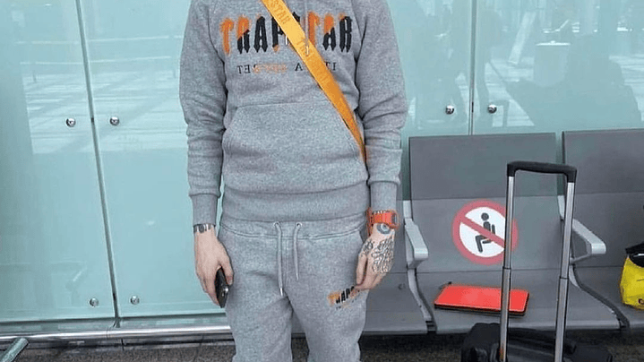 Conjunto Trapstar Gris Logo Naranja/Negro 9