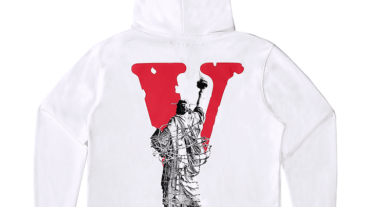 Hoodie Vlone x Liberty Blanco/Rojo 2