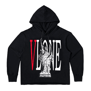 Hoodie Vlone x Liberty Negro/Rojo