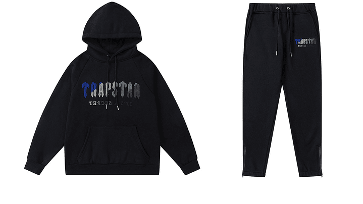 Conjunto Trapstar Negro Logo Azul/Gris 1
