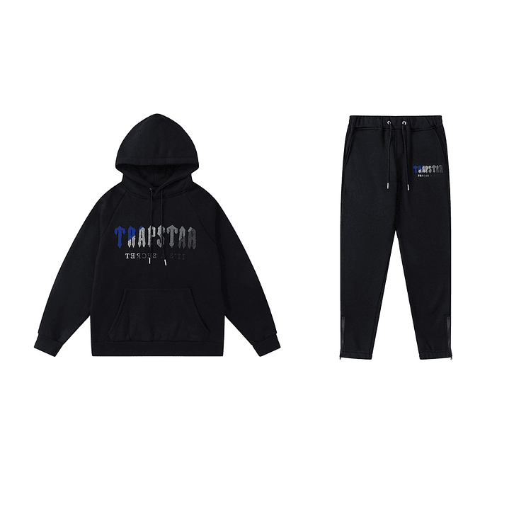 Conjunto Trapstar Negro Logo Azul/Gris 1