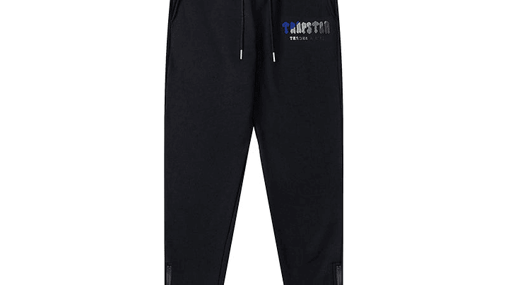 Buzo Trapstar Negro Logo Azul/Gris 1