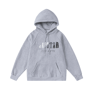 Hoodie Trapstar Gris Logo Celeste/Blanco/Gris