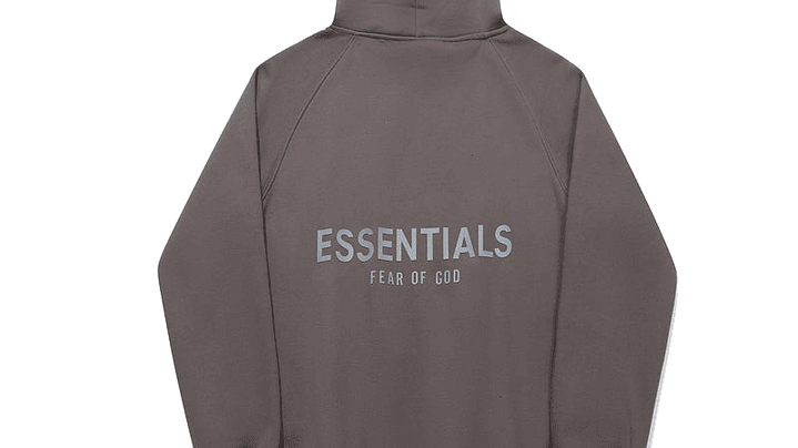 Hoodie Essentials stone oscuro Big logo espalda 1