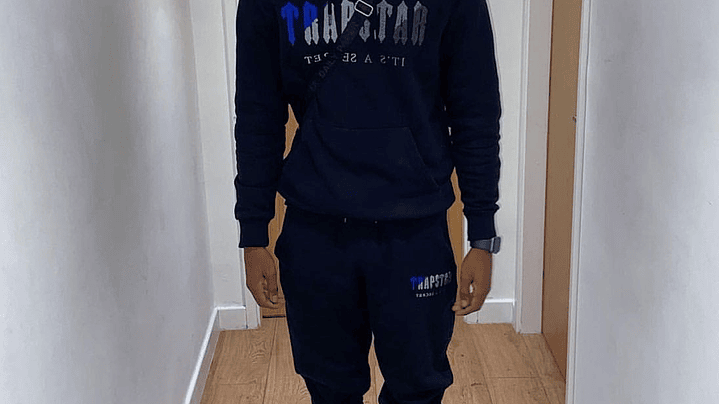 Conjunto Trapstar Negro Logo Azul/Gris 6