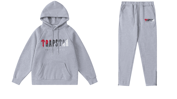 Conjunto Trapstar Gris Logo Rojo/Gris/Blanco 1