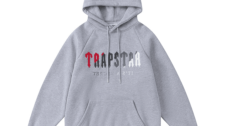 Conjunto Trapstar Gris Logo Rojo/Gris/Blanco 2