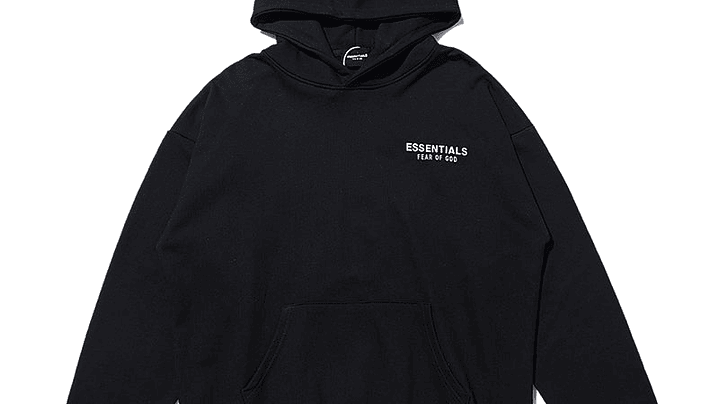 Hoodie Essentials negro Minimalista 1