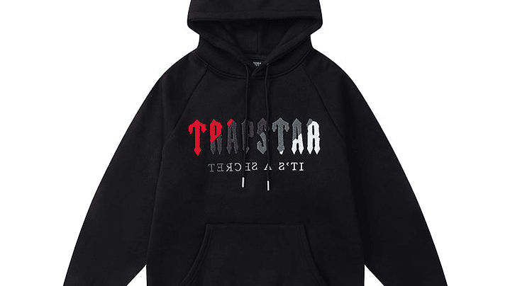 Hoodie Trapstar Negro Logo Rojo/Gris/Blanco 1