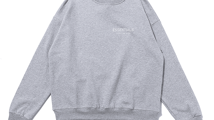 Crewneck Essentials gris reflectante minimalista 1