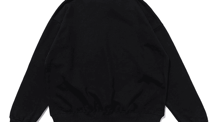 Crewneck Essentials negro reflectante minimalista 2