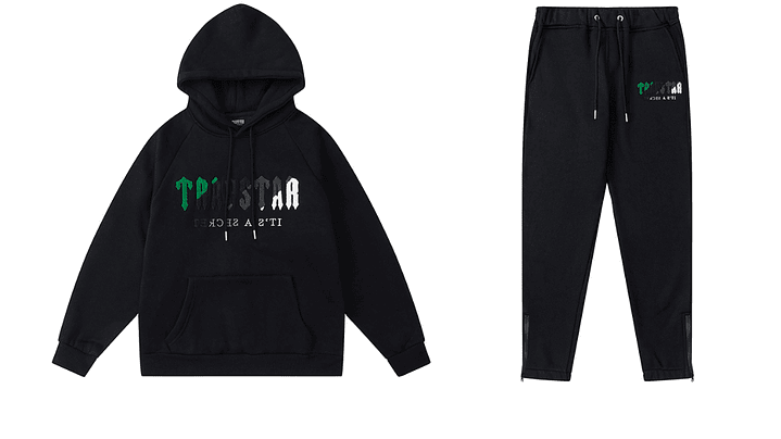 Conjunto Trapstar Negro Logo verde/Gris/Blanco 1