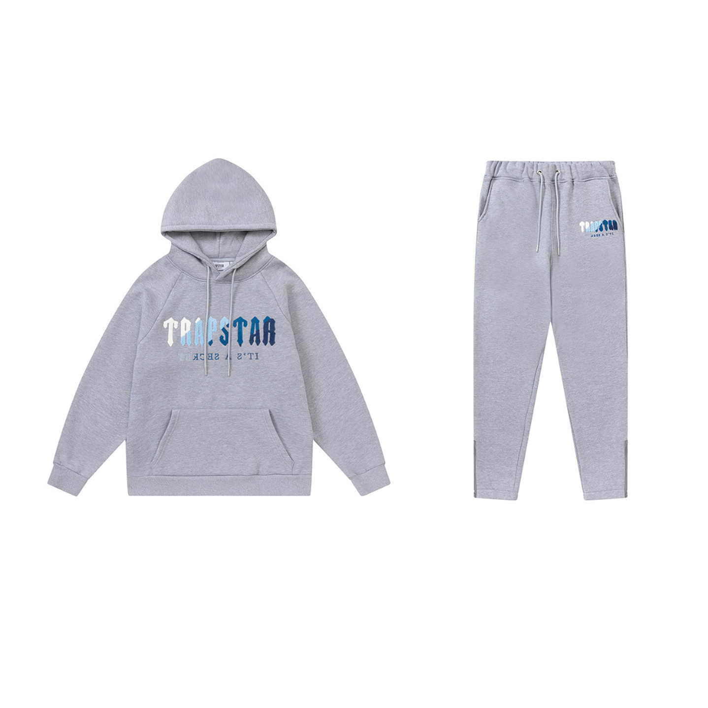 Conjunto Trapstar Gris Logo Blanco/Celeste/Azules 1