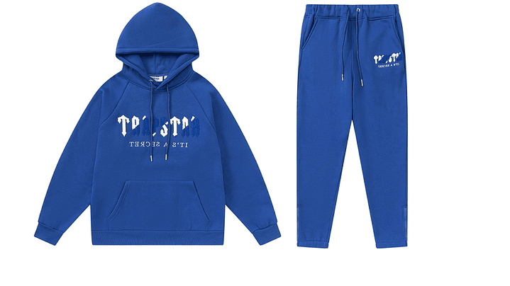 Conjunto Trapstar Azul Logo Azul/Blanco 1