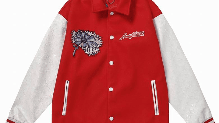Varsity Jacket louis vuitton roja flower 1