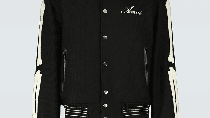 Varsity Jacket Amiri Bones wool-blend negra 1