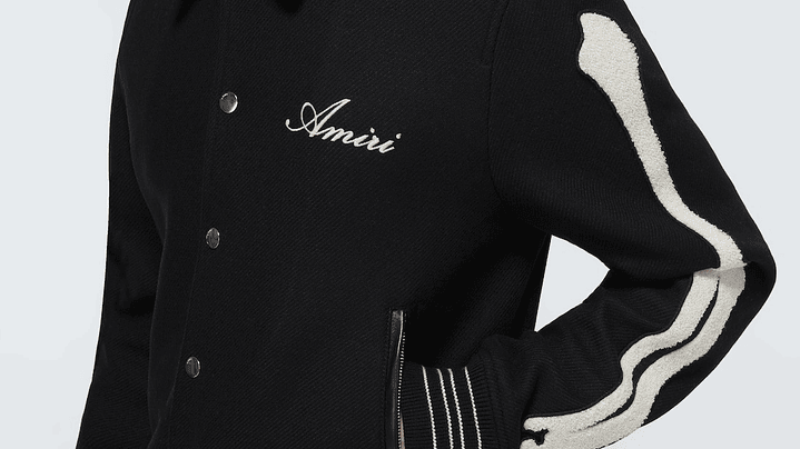 Varsity Jacket Amiri Bones wool-blend negra 2