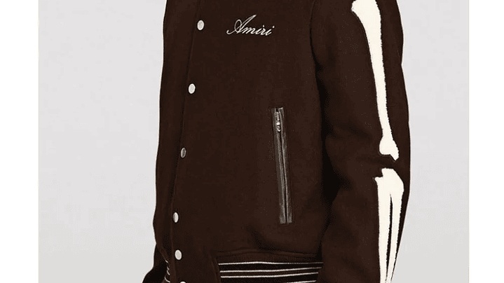 Varsity Jacket Amiri Bones wool-blend café 2