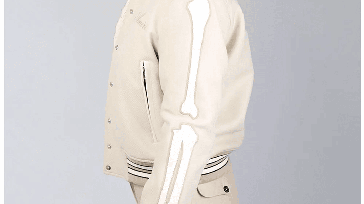 Varsity Jacket Amiri Bones wool-blend crema 2