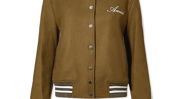 Varsity Jacket Amiri Bones wool-blend café claro 2