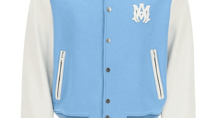 Varsity Jacket Amiri letterman sky blue 1