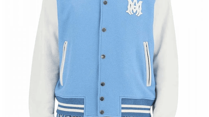 Varsity Jacket Amiri letterman sky blue 5