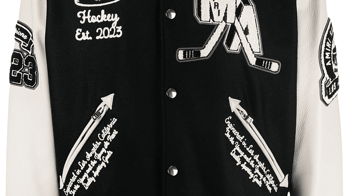 Varsity Jacket Amiri Fighters negra 1