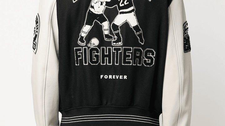 Varsity Jacket Amiri Fighters negra 3