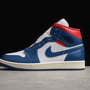 Jordan 1 mid french blue gym red