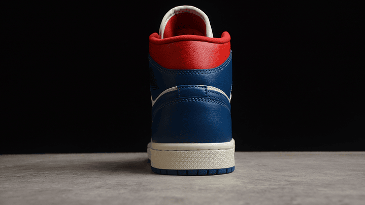 Jordan 1 mid french blue gym red 3