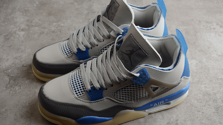 Jordan retro 4 off white military blue 5