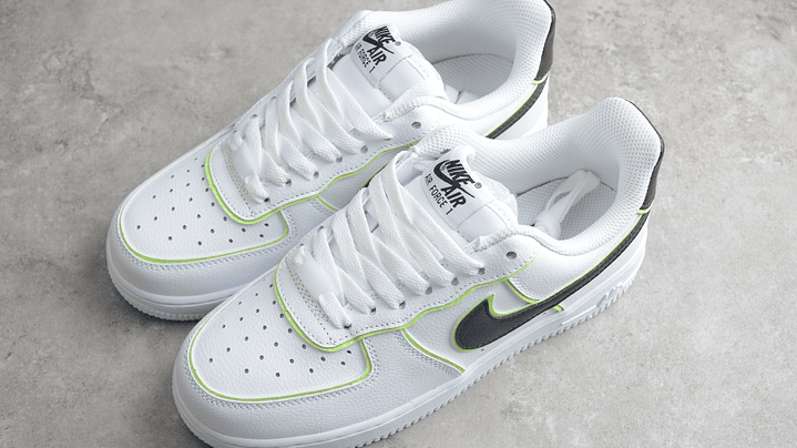Air Force 1 white/black/neon green 3