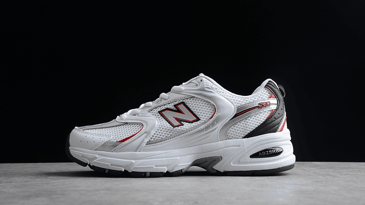 New balance 530 white silver red 1