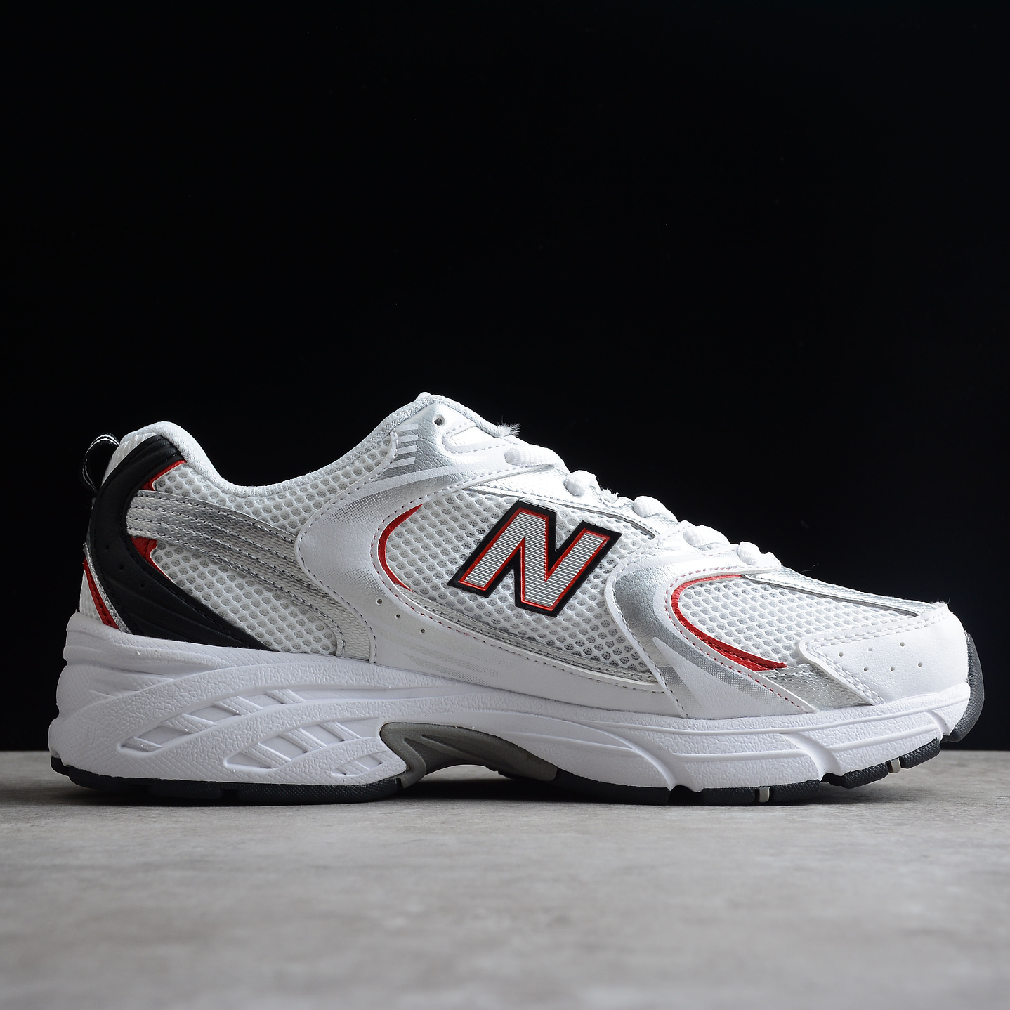 New balance 530 white silver red 2