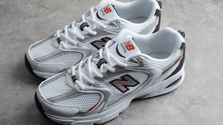 New balance 530 white silver red 5