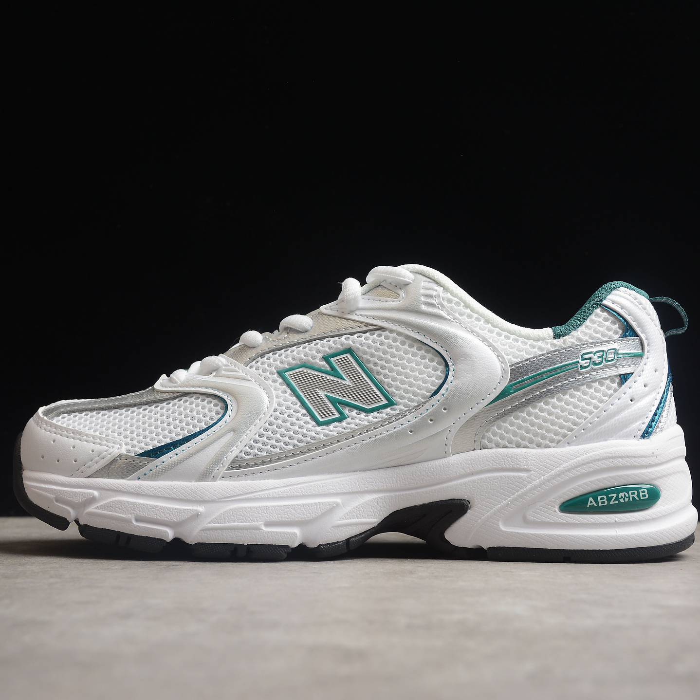 New balance 530 white silver green 1