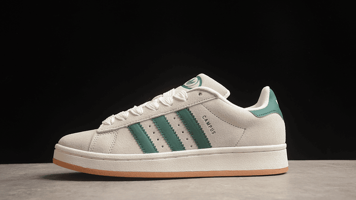 Adidas campus crystal white dark green 1