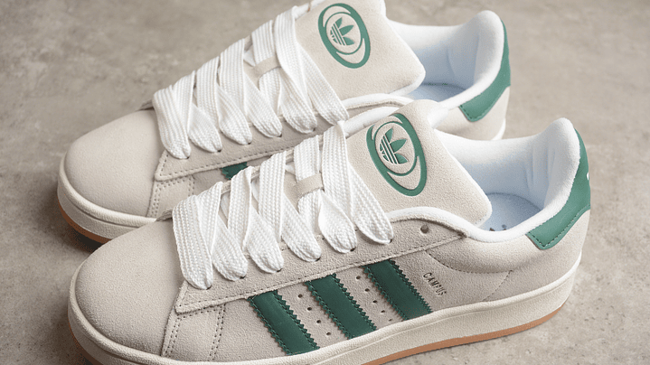 Adidas campus crystal white dark green 5