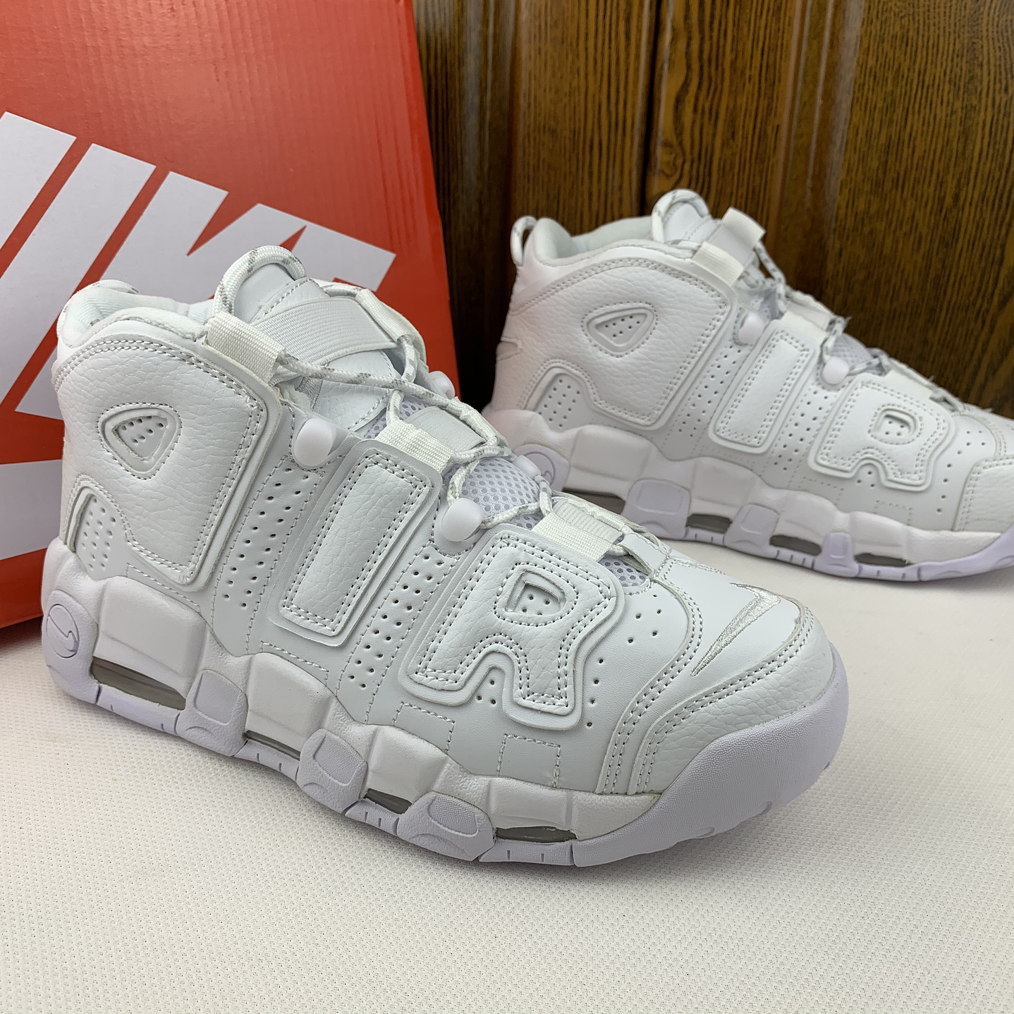 Nike more uptempo triple white 3