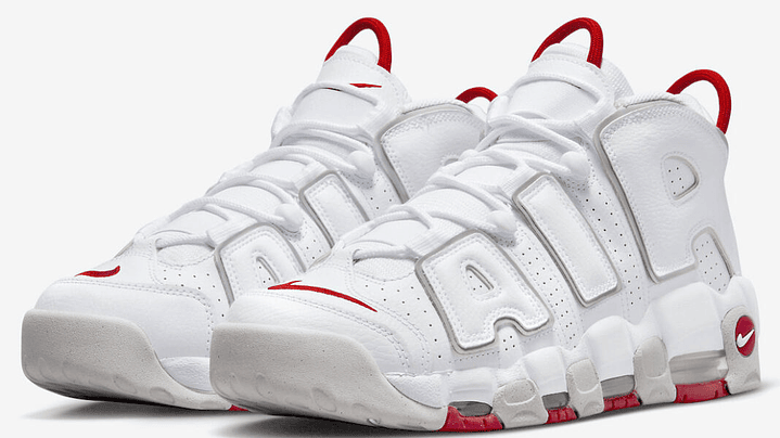 Nike more uptempo white/varsity red 5