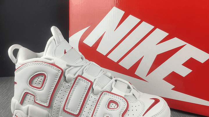 Nike more uptempo white varsity red 2