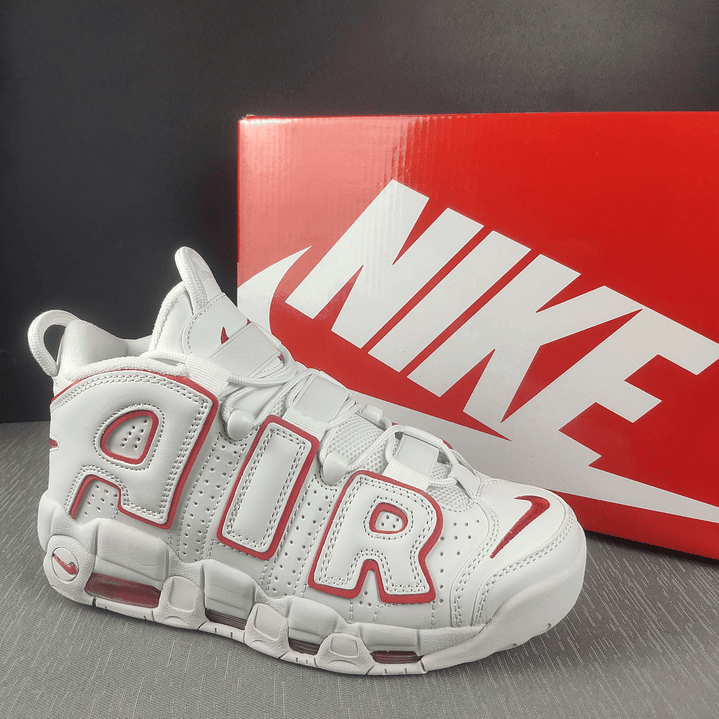 Nike more uptempo white varsity red 2