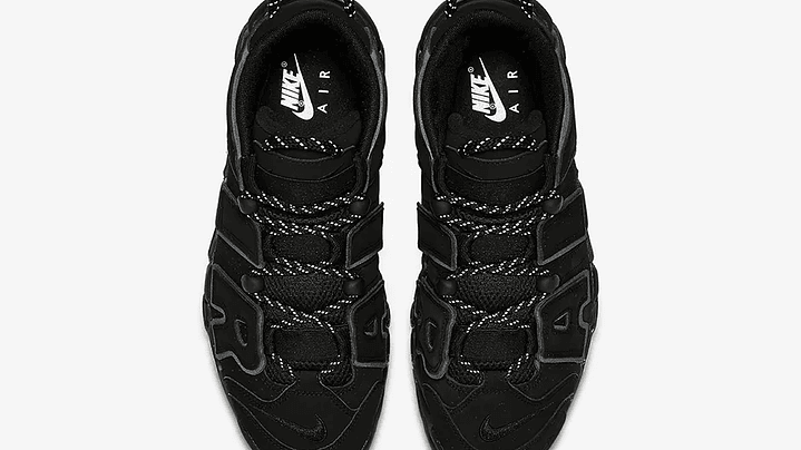 Nike more uptempo triple black reflective 5