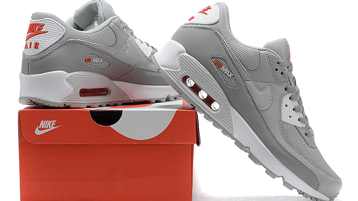 Air max 90 light smoke grey red 2