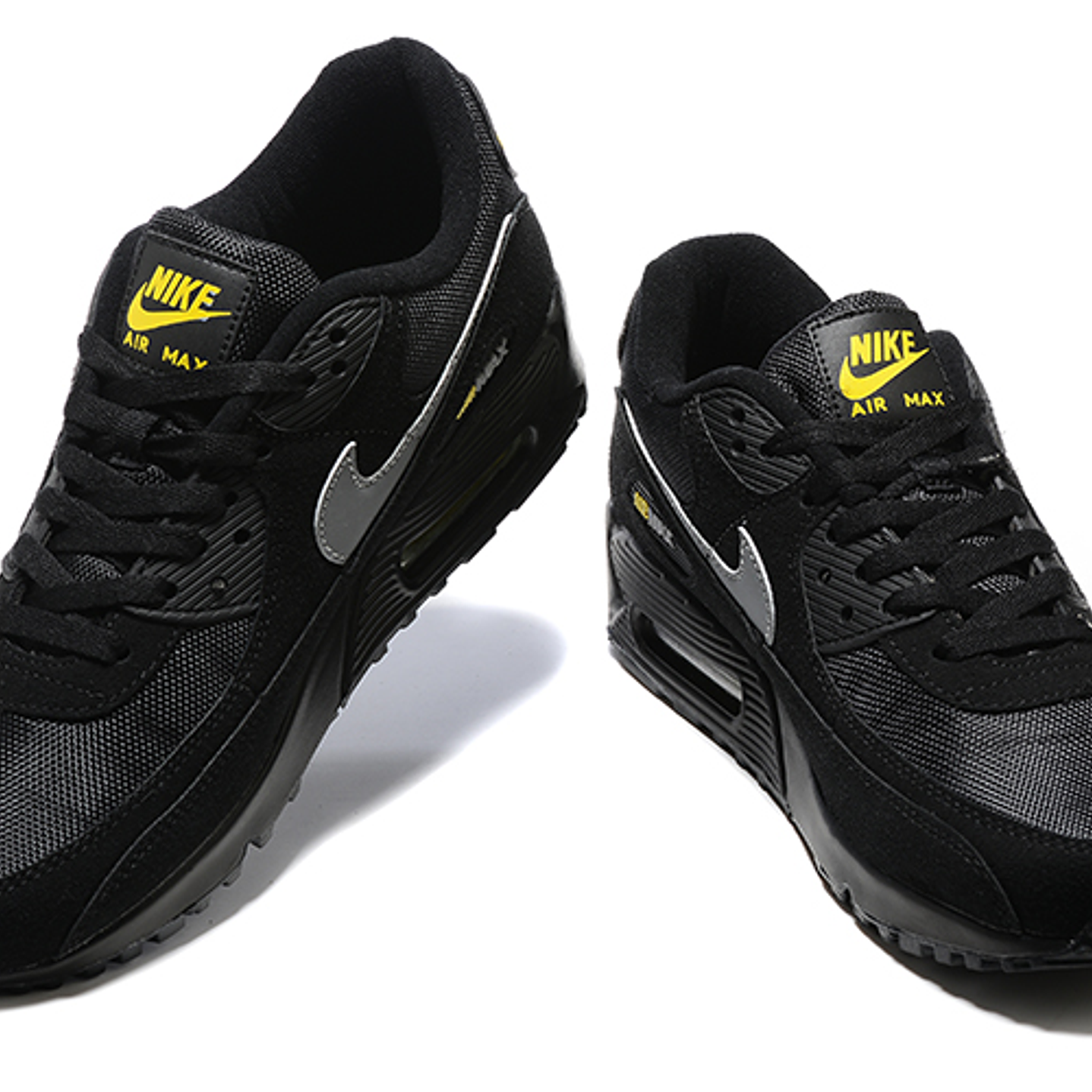 Air max 90 reflective swoosh black yellow 3